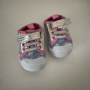 Beverly Hills Polo Club Pink and Silver Baby Walker Shoes